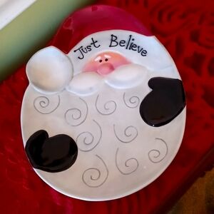 Santa Claus "Just Believe" Theme Christmas Platter